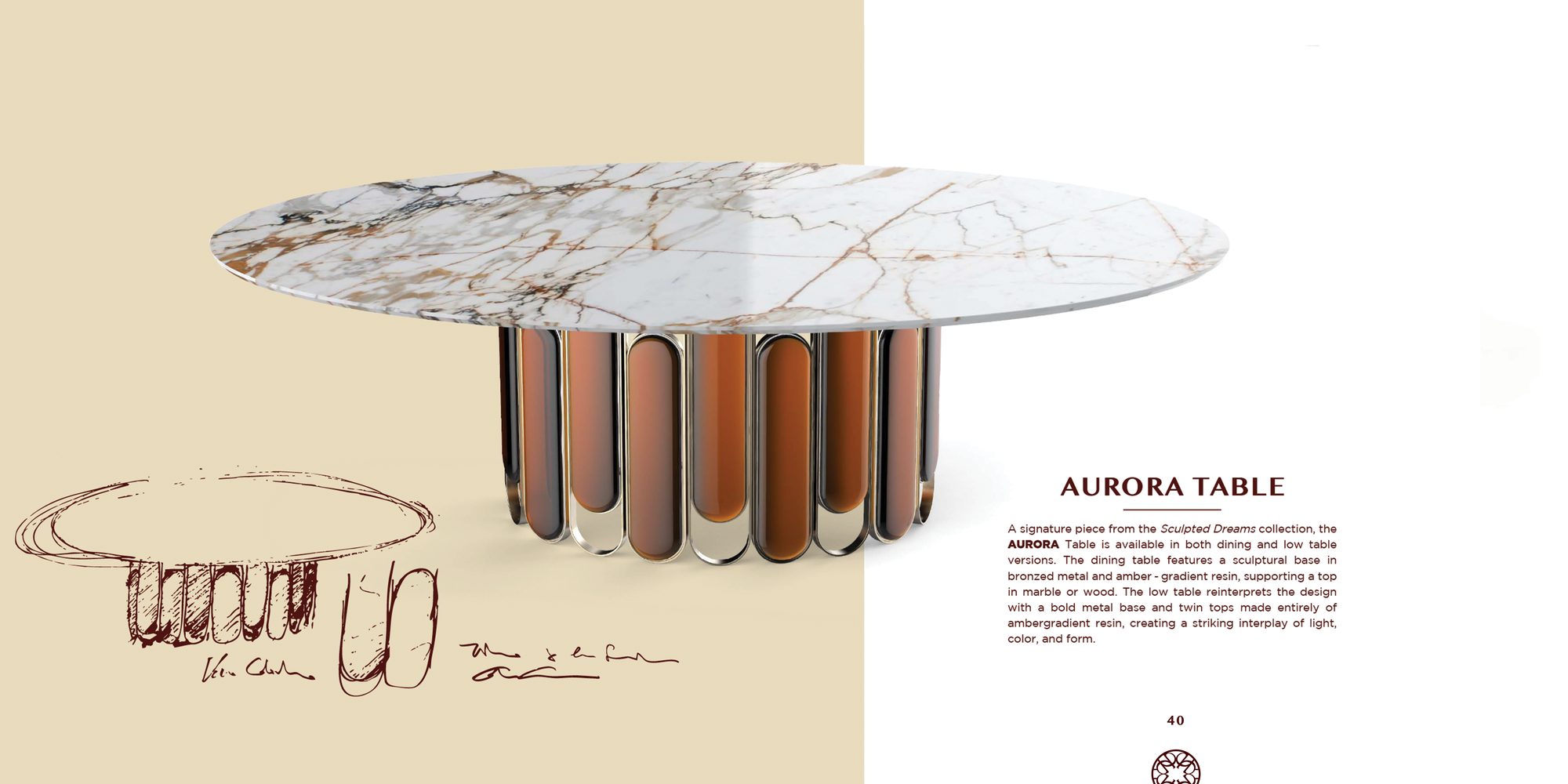 Catalogue spread: Aurora Table