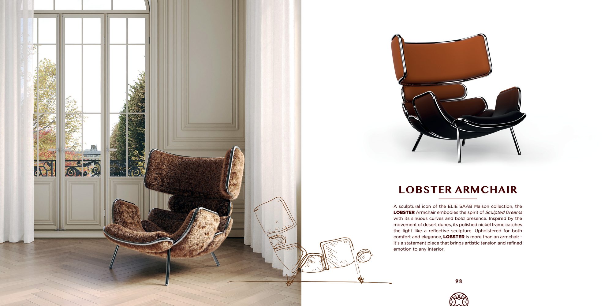 Catalogue spread: Lobster Armchair