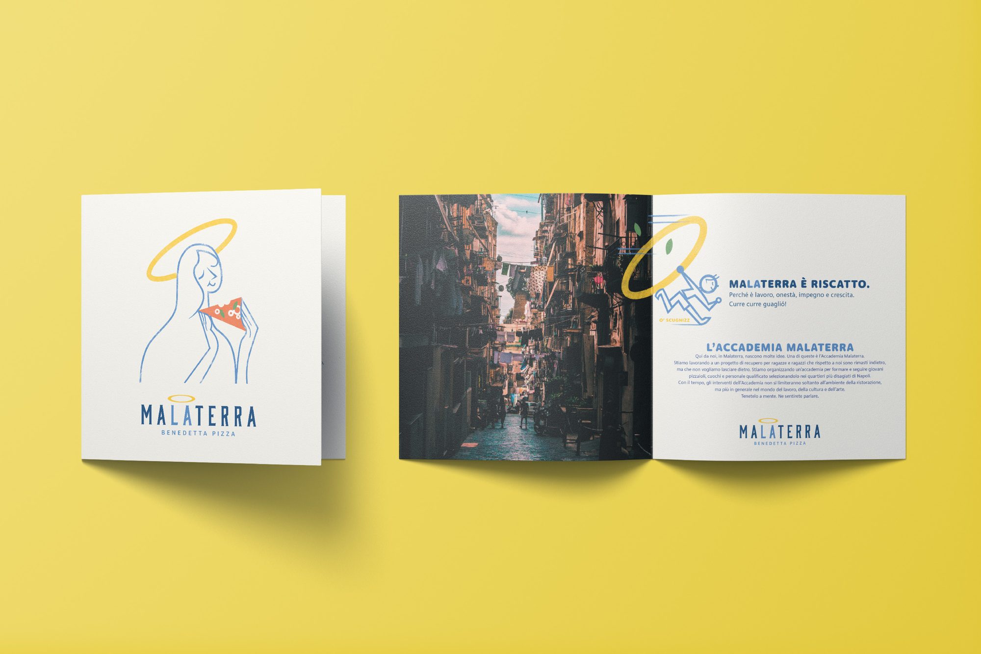 Malaterra booklet on yellow background