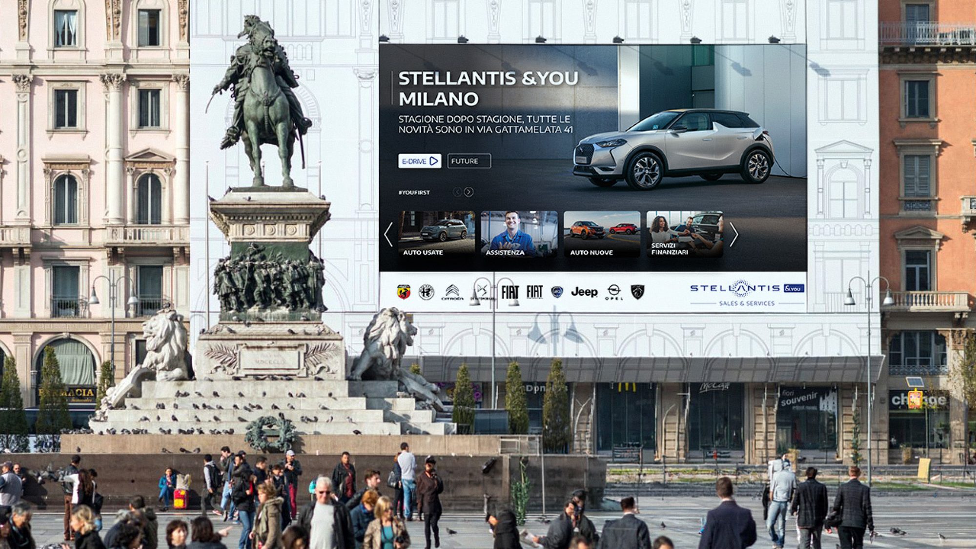 Billboard in Piazza Duomo, Milan